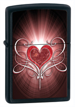 Zapalniczka Zippo Hearts, Black Matte