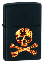 Zapalniczka Zippo Fire Skull, Black Matte