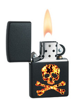 Zapalniczka Zippo Fire Skull, Black Matte