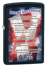 Zapalniczka Zippo Military Wife's Prayer, Black Matte