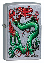 Zapalniczka Zippo Kit Rae Green Dragon, Street Chrome