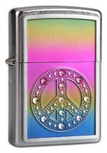 Zapalniczka Zippo Peace emblem, Street Chrome