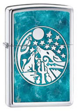 Zapalniczka Zippo Southwest Wolf, High Polish Chrome