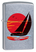 Zapalniczka Zippo Sunset Sailboat, Street Chrome