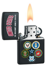 Zapalniczka Zippo US MILITARY ARMED FORCES, Black Matte
