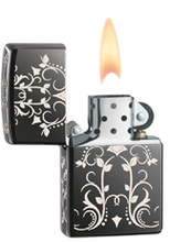 Zapalniczka Zippo Floral Diamond, Black Ice