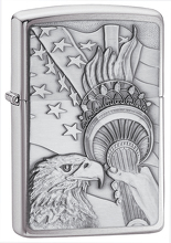 Zapalniczka Zippo Something Patriotic Emblem, Brushed Chrome