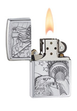 Zapalniczka Zippo Something Patriotic Emblem, Brushed Chrome