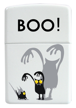 Zapalniczka Zippo Strach ma wielkie oczy, White Matte