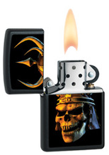 Zapalniczka Zippo Skull Warrior, Black Matte