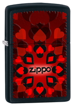 Zapalniczka Zippo Heart Spade Club, Black Matte
