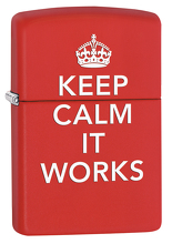 Zapalniczka Zippo Keep Calm It Works, Red Matte