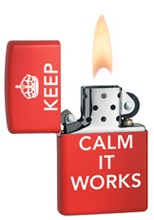 Zapalniczka Zippo Keep Calm It Works, Red Matte