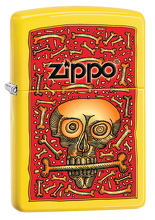 Zapalniczka Zippo Funky Skull with Bones, Lemon Matte