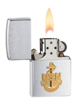 Zapalniczka Zippo Navy Anchor Emblem, Brushed Chrome