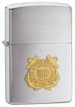 Zapalniczka Zippo Coast Guard Emblem, Brushed Chrome