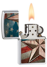Zapalniczka Zippo Gwiazda z flagi, Brushed Chrome