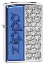 Zapalniczka Zippo Logo emblemat, High Polish Chrome
