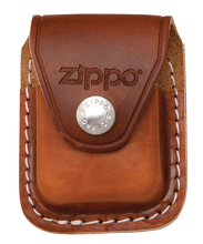 Etui skórzane Zippo z klipem brązowe