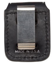 Etui skórzane Zippo z klipem czarne