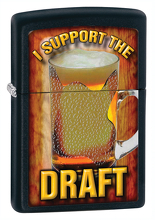 Zapalniczka Zippo I Support The Draft, Black Matte