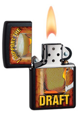 Zapalniczka Zippo I Support The Draft, Black Matte