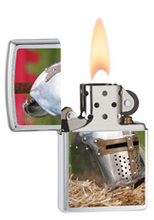 Zapalniczka Zippo Hełm, Brushed Chrome