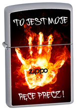 Zapalniczka Zippo Ręce precz!, Brushed Chrome
