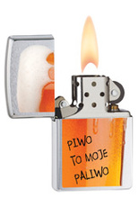 Zapalniczka Zippo Piwo to moje paliwo, Brushed Chrome