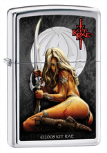 Zapalniczka Zippo Kit Rae Wild Sword, High Polish Chrome