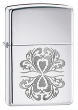 Zapalniczka Zippo Double Hearts, High Polish Chrome