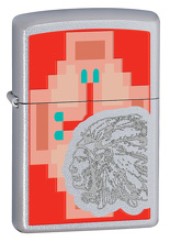 Zapalniczka Zippo Głowa Indianina, Satin Chrome