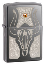 Zapalniczka Zippo Western Bull Skull, Black Ice
