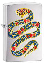 Zapalniczka Zippo Flower-Snake, Brushed Chrome