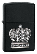 Zapalniczka Zippo The King of Bling Emblem, Black Matte