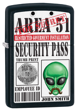 Zapalniczka Zippo Area 51, Black matte