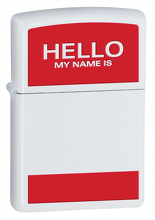 Zapalniczka Zippo Hello My Name Is, White Matte