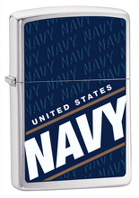 Zapalniczka Zippo US Navy, Brushed Chrome