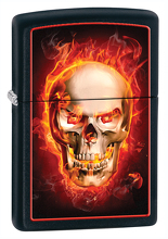 Zapalniczka Zippo Burning Skull, Black Matte