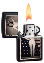 Zapalniczka Zippo Pin up Girl Soldier, Black Matte